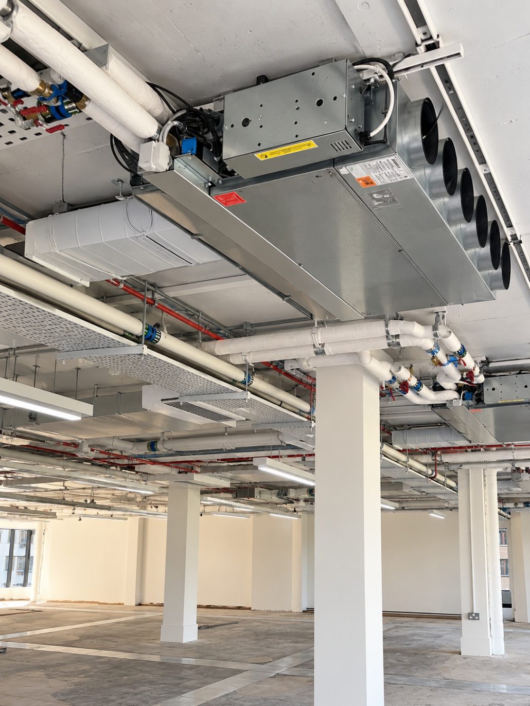 Fan coil units and ductwork at 30 City Road